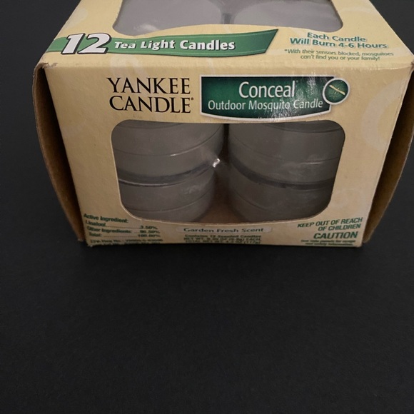 Yankee Candle Conceal Outdoor Mosquito Candle Box of 12 tealights NEW - Picture 2 of 3
